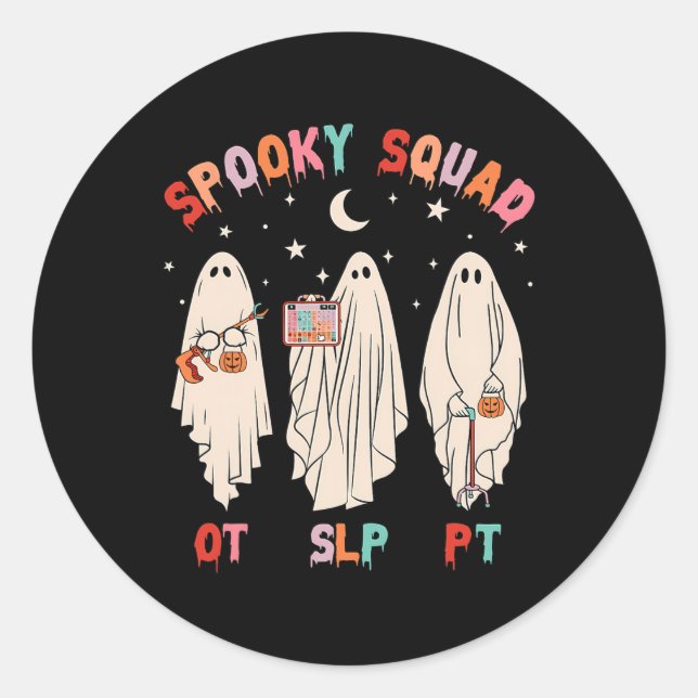 Pegatina Redonda Escuadrón De Escuadrón De Escasez De Terapia Ocupa (Anverso)