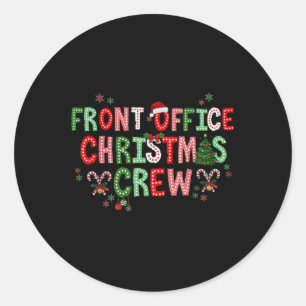 Pegatina Redonda Escuadrón de Front Office Navidad Personal de Ofic