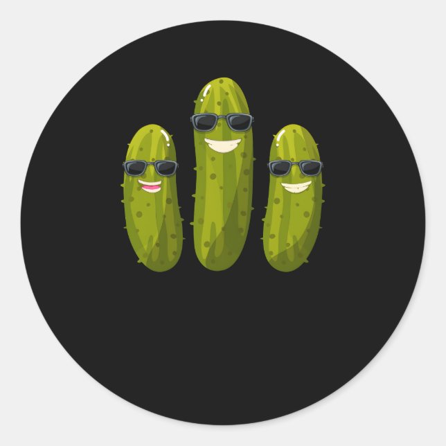 Pegatina Redonda Escuadrón de Pollitos Vegan Dill Pickle Squad (Anverso)