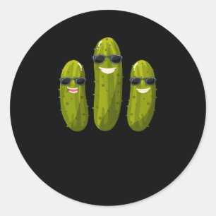 Pegatina Redonda Escuadrón de Pollitos Vegan Dill Pickle Squad