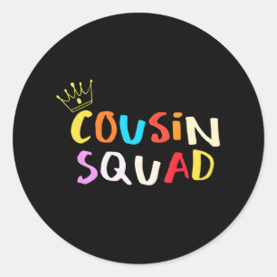 Pegatina Redonda Escuadrón de Primos de Camp Cousin 2018 Nueva Trip