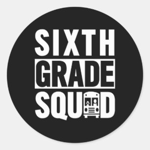 Pegatina Redonda Escuadrón de sexto grado (Escuela de sexto grado -