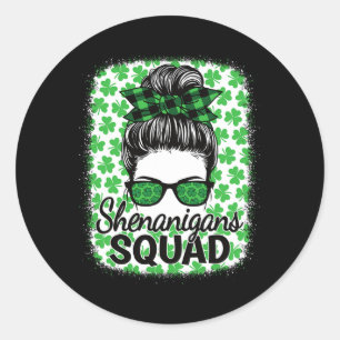 Pegatina Redonda Escuadrón de Shenanigans en el Día de las Mujeres
