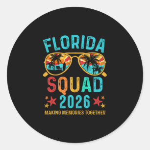 Pegatina Redonda Escuadrón de Vacaciones en Florida 2026 Familiar V