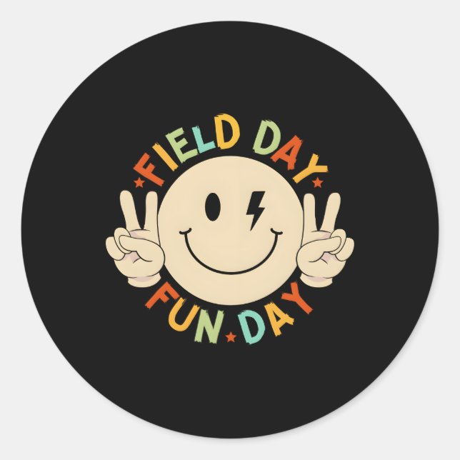 Pegatina Redonda Escuadrón De Viaje Sobre El Terreno De La Escuela  (Anverso)