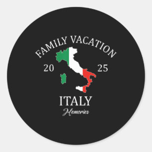 Pegatina Redonda Escuadrón de viajes familiares Italia 2025