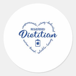 Pegatina Redonda Escuadrón dietista, diseño dietético