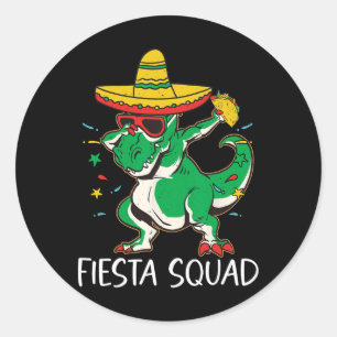 Pegatina Redonda Escuadrón Fiesta Para Niño Fiesta Mexicano Cinco D