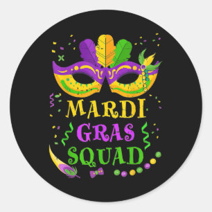 Pegatina Redonda Escuadrón Mardi Gras