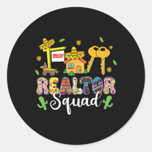 Pegatina Redonda Escuadrón Realtor Deja Fiesta Cinco De Mayo