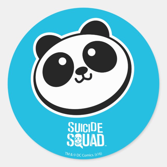Pegatina Redonda Escuadrón suicida | Logo de Panda Purveyors (Anverso)