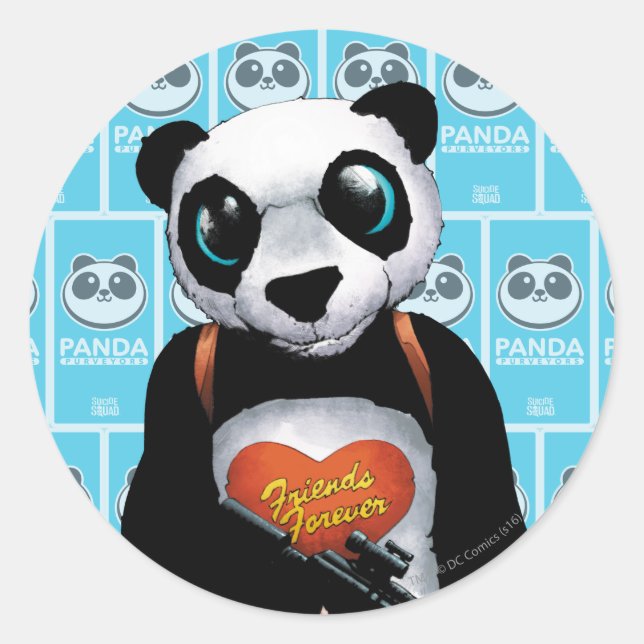 Pegatina Redonda Escuadrón suicida | Panda (Anverso)