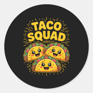 Pegatina Redonda escuadrón taco cinco de mayo