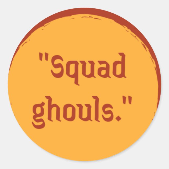 Pegatina Redonda Escuadrones: Vibes fantasmales con tu equipo (Anverso)