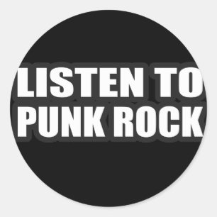 PEGATINA REDONDA ESCUCHAR LA MÚSICA ROCA DE PUNK
