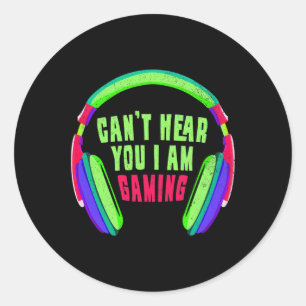 Pegatina Redonda Escuche Que Estoy Jugando A Los Juegos Y Que Me En