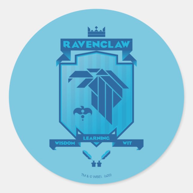Pegatina Redonda Escudo Brutal RAVENCLAW™ (Anverso)