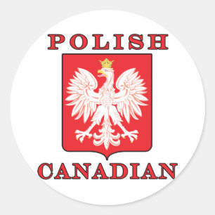 Pegatina Redonda Escudo de águila canadiense polaco