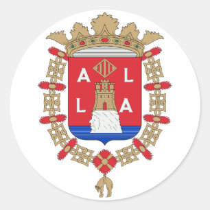 Pegatina Redonda Escudo de Alicante (España)