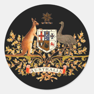 Pegatina Redonda escudo de armas australia