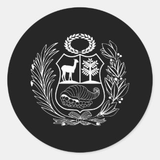 Pegatina Redonda Escudo de armas Bandera peruana