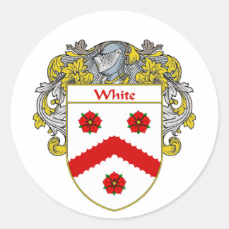 Pegatina Redonda Escudo de armas blanco (cubierto)
