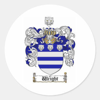 Pegatina Redonda Escudo de armas brillante / Creste de familia bril