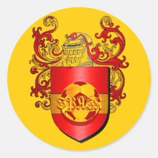 Pegatina Redonda Escudo de armas clásico de Fútbol Español
