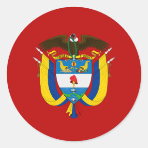 Pegatina Redonda Escudo de armas colombiano