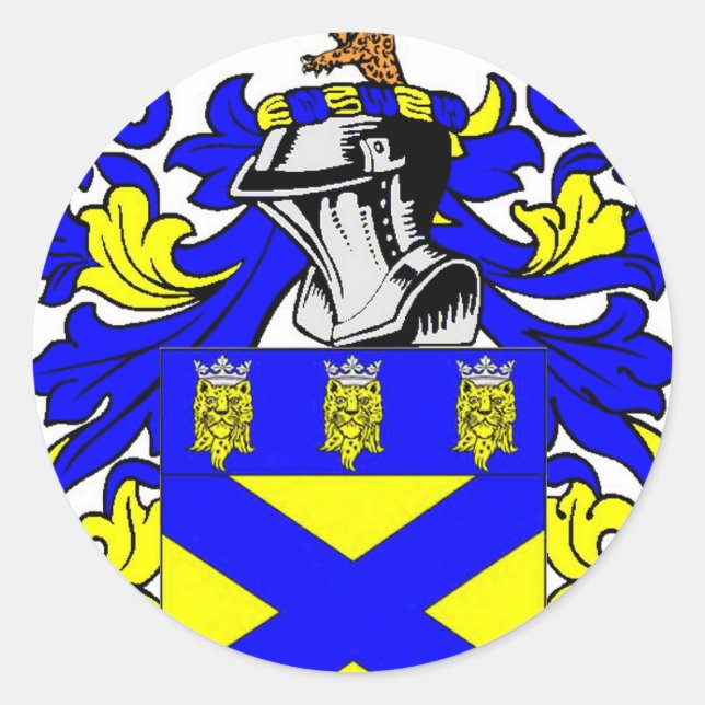 Pegatina Redonda Escudo de armas Cooper (inglés) (Anverso)