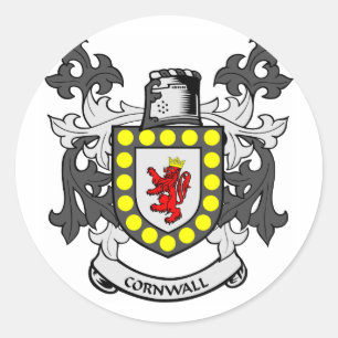 Pegatina Redonda Escudo de armas CORNWALL