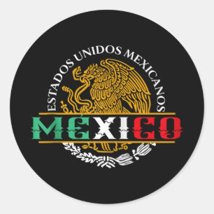Pegatina Redonda Escudo De Armas De Águila Mexicana Aguila Escudo N
