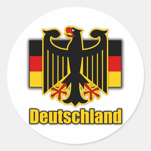 Pegatina Redonda Escudo de armas de Alemania (Anverso)