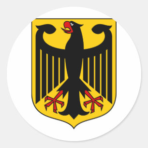 Pegatina Redonda Escudo De Armas De Alemania
