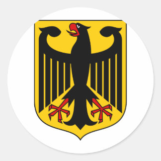 Pegatina Redonda Escudo De Armas De Alemania