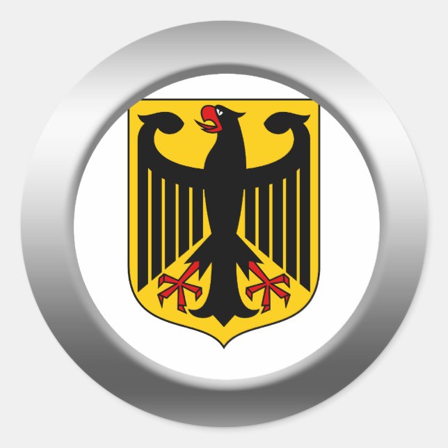 Pegatina Redonda Escudo de armas de Alemania (Anverso)