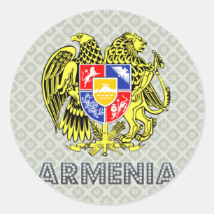 Pegatina Redonda Escudo de armas de Armenia