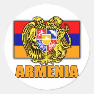 Pegatina Redonda Escudo de armas de Armenia