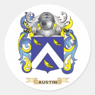 Pegatina Redonda Escudo de armas de Austin (reposo familiar)