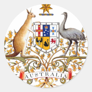 Pegatina Redonda Escudo de armas de Australia