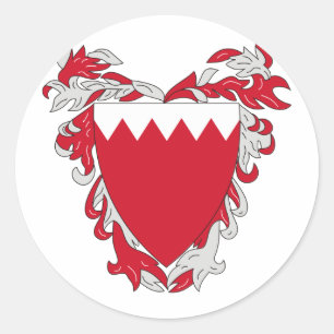 Pegatina Redonda Escudo de armas de Bahréin
