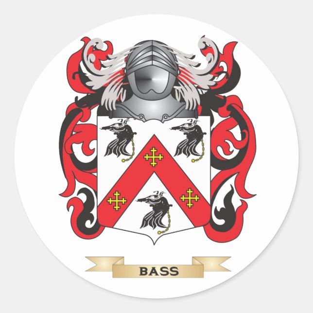 Pegatina Redonda Escudo de armas de bajo costo (reposo familiar) (Anverso)