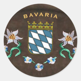 Pegatina Redonda Escudo de armas de Baviera