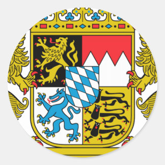 Pegatina Redonda Escudo de armas de Baviera (Alemania)
