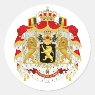 Pegatina Redonda Escudo de armas de Bélgica