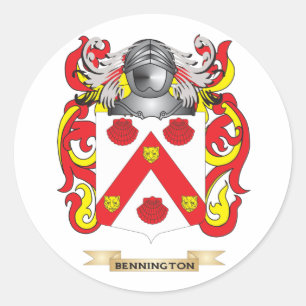 Pegatina Redonda Escudo de armas de Bennington (reposo familiar)