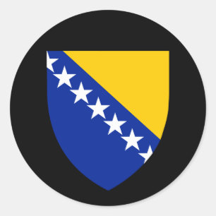 Pegatina Redonda Escudo de armas de Bosnia y Herzegovina