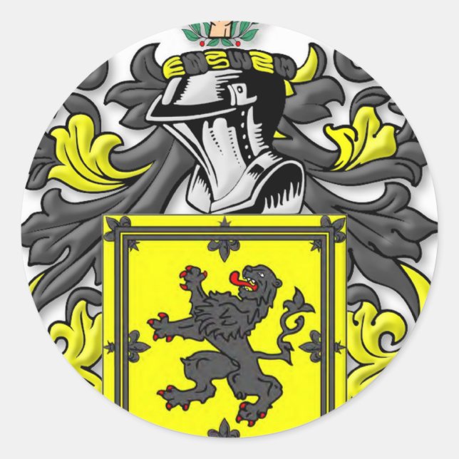 Pegatina Redonda Escudo de armas de Buchanan (Anverso)