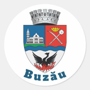 Pegatina Redonda Escudo de armas de Buzău, Rumania