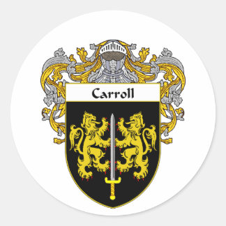 Pegatina Redonda Escudo de armas de Carroll (cubierto)